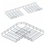 wire mesh tray 90°-100/150mm - wire mesh cable tray - Co ngang máng cáp lưới